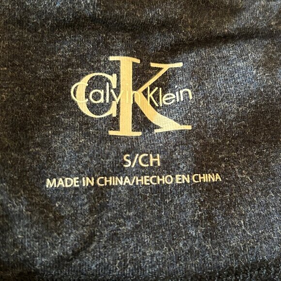 Calvin Klein cropped heathered navy leggings w/ lattice detail at back ankles sz - Picture 9 of 11